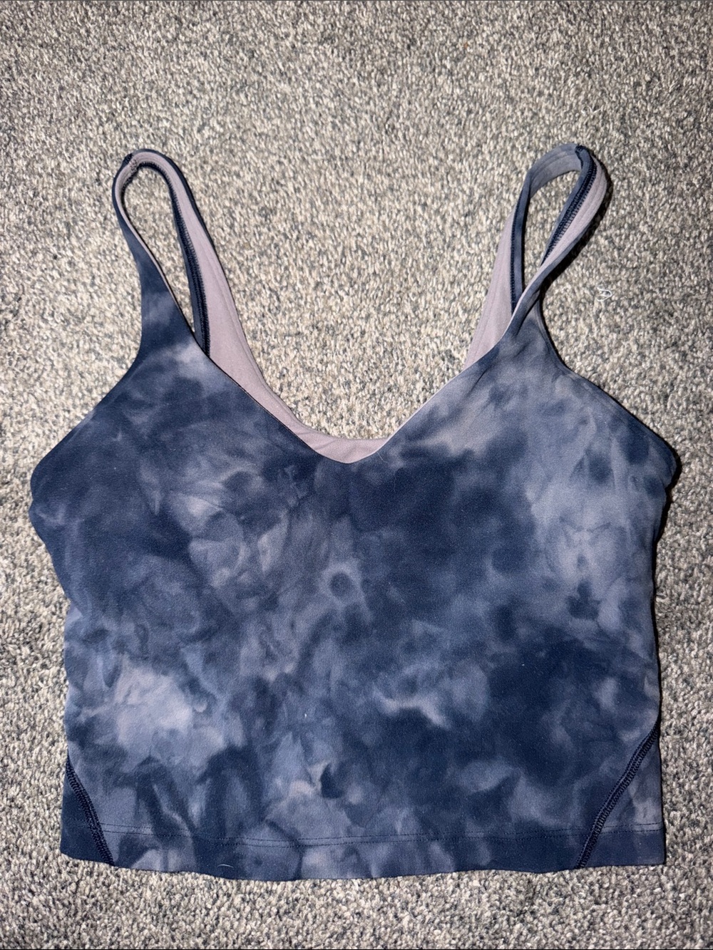 lululemon athletica Navy Tie-Dye Bralette with Mauve Lining